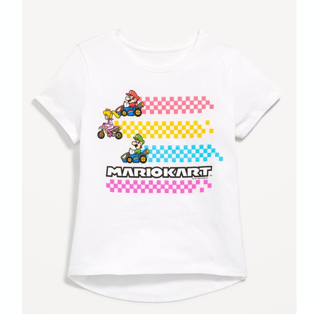 Old Navy Girls Short-Sleeve Mario Kart Licensed Graphic T-Shirt for Girls Tee